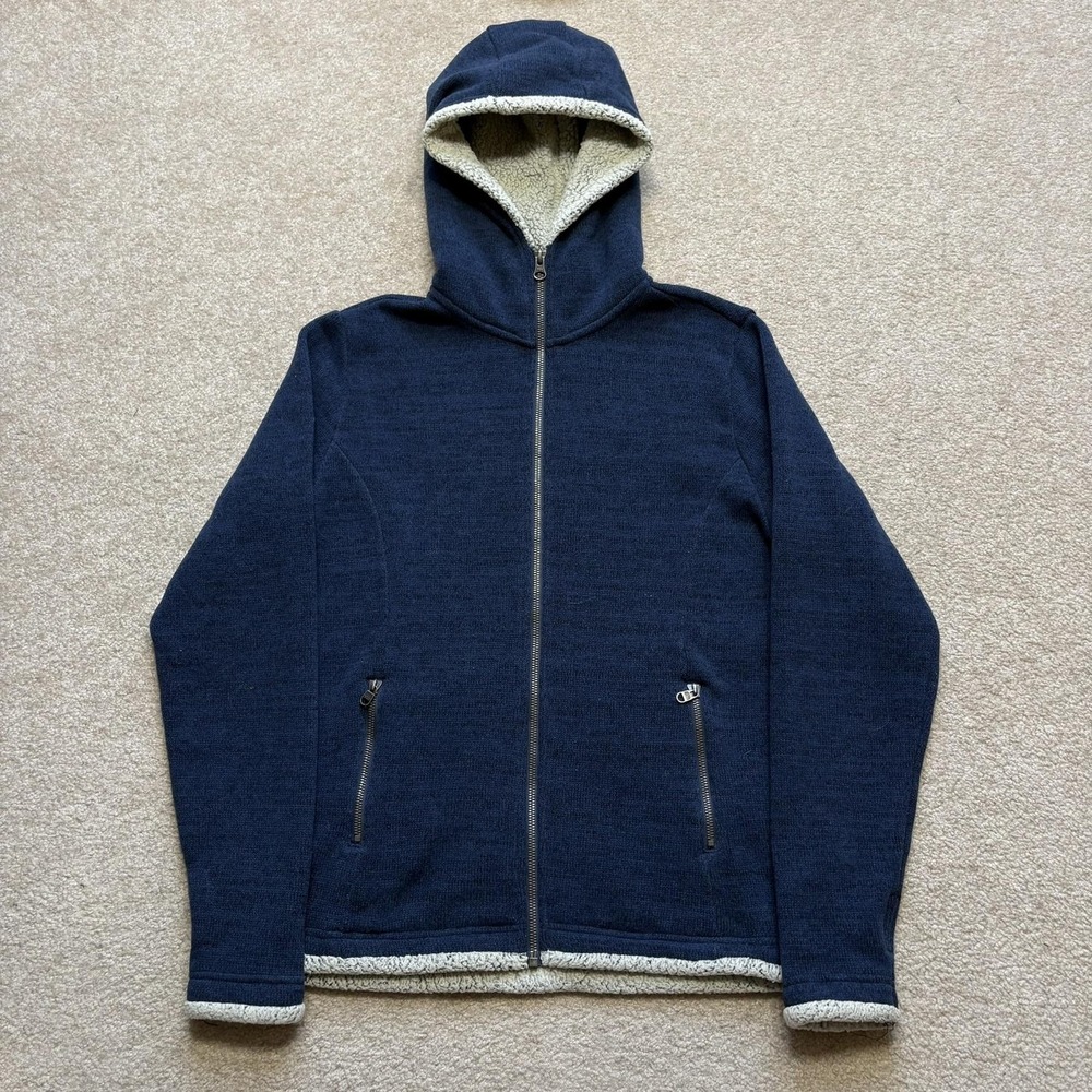 Kuhl Jacket Womens Medium Blue Hooded Full Zip Sweater Fleece Hiking‎ Casual